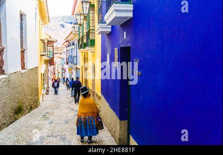 May 3, 2017 - Jaen street lights at LaPaz, Bolivia, South America Stock Photo