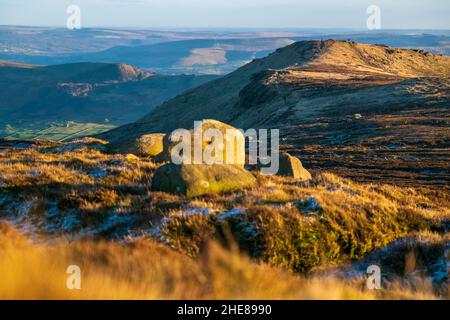 Grindslow Knoll on the southern edge of Kinder Scout, Peak District National Park Stock Photo