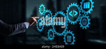 Python Programming Language. Programing workflow abstract algorithm ...