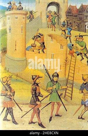 Saladin attacks Jaffa crusades. Stock Photo