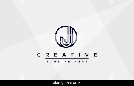 Abstract monogram letter J logo icon design template. Minimalist J JJ creative initial based vector OJ template Stock Vector