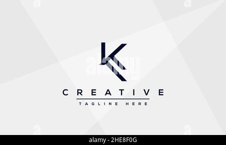 Abstract Monogram letter K Logo design concept. Minimalist k kk creative initial based Vector icon template. Graphic Alphabet Symbol Stock Vector