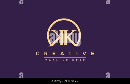 Abstract Monogram letter K Logo design concept. Minimalist k kk creative initial based Vector icon template. Graphic Alphabet Symbol Stock Vector