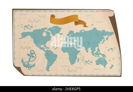 Vector vintage map isolated on white background Stock Vector