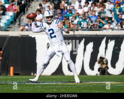 Jacksonville, FL, USA. 9th Jan, 2022. Jacksonville Jaguars quarterback Trevor  Lawrence (16) during 2nd half NFL football game between the Indianapolis  Colts and the Jacksonville Jaguars. Jaguars defeated the Colts 26-11 at