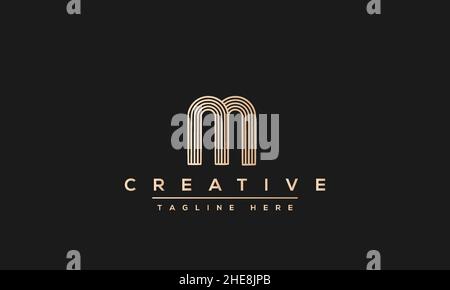 Unique modern creative elegant Letter M logo design or MM initials ...