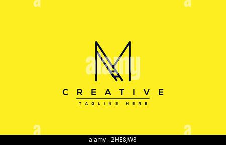 Unique modern creative elegant Letter M logo design or MM initials vector monogram symbol Stock Vector