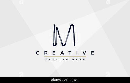 Unique modern creative elegant Letter M logo design or MM initials vector monogram symbol Stock Vector