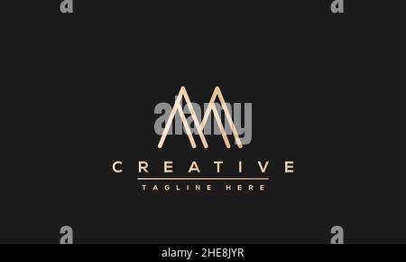 Unique modern creative elegant Letter M logo design or MM initials vector monogram symbol Stock Vector