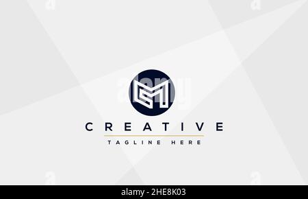 Unique modern creative elegant Letter M logo design or MM initials vector monogram symbol Stock Vector