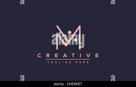 Unique modern creative elegant Letter M logo design or MM initials vector monogram symbol Stock Vector