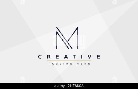 Unique modern creative elegant Letter M logo design or MM initials vector monogram symbol Stock Vector