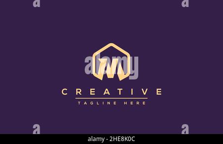 Unique modern creative elegant Letter M logo design or MM initials vector monogram symbol Stock Vector