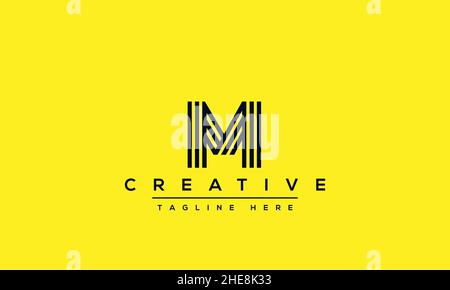 Unique modern creative elegant Letter M logo design or MM initials vector monogram symbol Stock Vector
