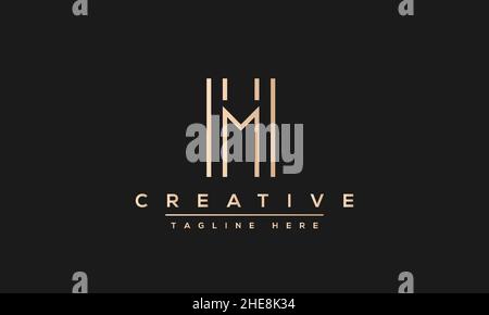 Unique modern creative elegant Letter M logo design or MM initials vector monogram symbol Stock Vector