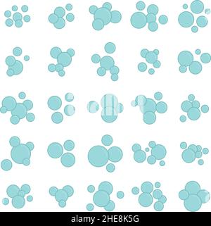 Bubbles flat icons object vector set collection Stock Vector