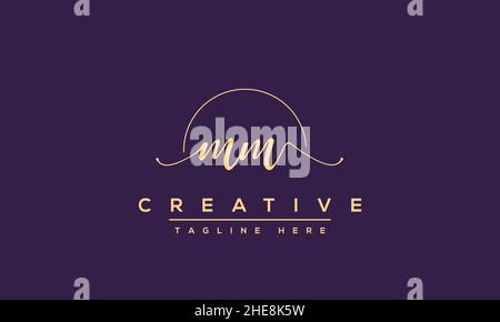Unique modern creative elegant Letter M logo design or MM initials vector monogram symbol Stock Vector