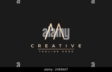 Unique modern creative elegant Letter M logo design or MM initials vector monogram symbol Stock Vector