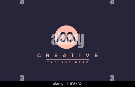 Unique modern creative elegant Letter M logo design or MM initials vector monogram symbol Stock Vector