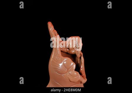 Melting Chocolate Figure, easter bunny Stock Photo