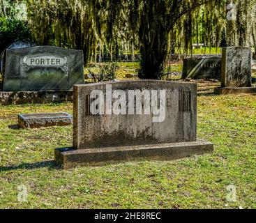 SAVANNAH, GEORGIA - October 26, 2021: Bonaventure Cemetery is located on the Wilmington River, near Savannah, Georgia. It became famous from Midnight Stock Photo