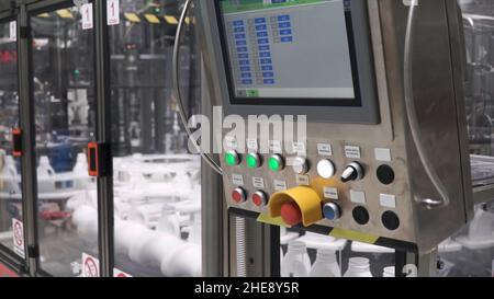 Modern industrial control panel. Modern industrial control panel isolated over white. Clipping path included. remote control of a new and modern metal Stock Photo
