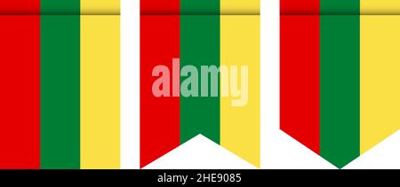 Lithuania flag or pennant isolated on white background. Pennant flag icon. Stock Vector