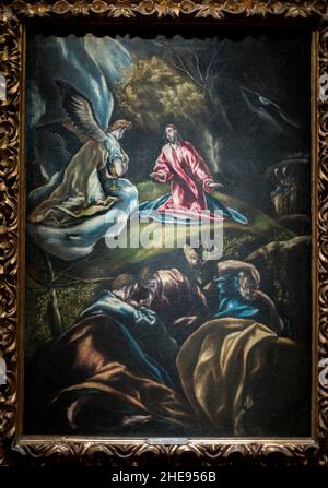 Jesus in the Garden of Olives c. 1605 - 10 by Domenikos Tocopopoulos (El Greco) in the National Bellas Artes Museum, Buenos Aires, Argentina Stock Photo