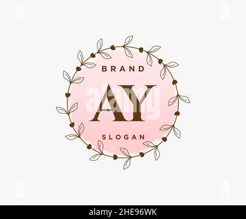 AY feminine logo. Usable for Nature, Salon, Spa, Cosmetic and Beauty Logos. Flat Vector Logo Design Template Element. Stock Vector