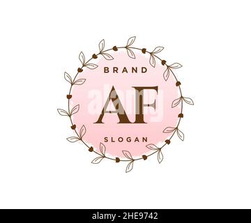 AF feminine logo. Usable for Nature, Salon, Spa, Cosmetic and Beauty Logos. Flat Vector Logo Design Template Element. Stock Vector