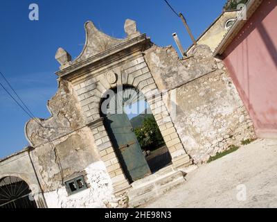 Archway in Skripero, Corfu, Greece Stock Photo