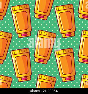body lotion seamless pattern vector illustration Stock Vector