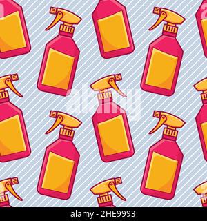 spray bottle seamless pattern vector illustration Stock Vector