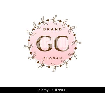 GM feminine logo. Usable for Nature, Salon, Spa, Cosmetic and Beauty Logos.  Flat Vector Logo Design Template Element Stock Vector Image & Art - Alamy