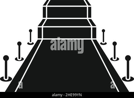 Vector carpet podium black simple icon isolated on white Stock Vector