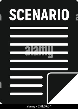 Vector scenario black simple icon isolated on white Stock Vector