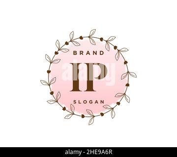 IP feminine logo. Usable for Nature, Salon, Spa, Cosmetic and Beauty Logos. Flat Vector Logo Design Template Element. Stock Vector