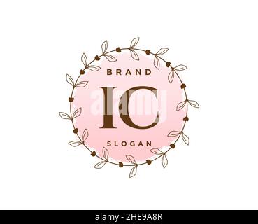 IC feminine logo. Usable for Nature, Salon, Spa, Cosmetic and Beauty Logos. Flat Vector Logo Design Template Element. Stock Vector