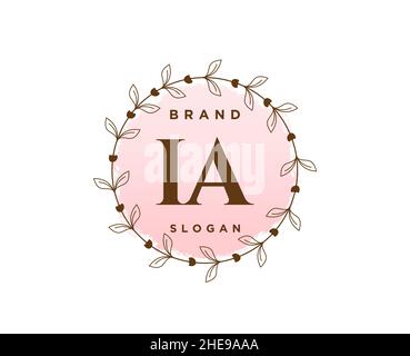 IA feminine logo. Usable for Nature, Salon, Spa, Cosmetic and Beauty Logos. Flat Vector Logo Design Template Element. Stock Vector