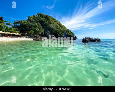 Aerial view of Koh Khai Nok in Phuket, Thailand Stock Photo