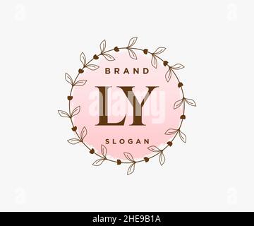 Initial LY feminine logo. Usable for Nature, Salon, Spa, Cosmetic