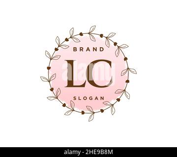 LC feminine logo. Usable for Nature, Salon, Spa, Cosmetic and Beauty Logos. Flat Vector Logo Design Template Element. Stock Vector