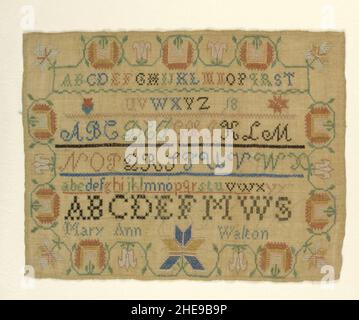 Sampler (USA), 1818 Stock Photo