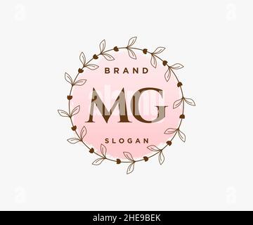 GM feminine logo. Usable for Nature, Salon, Spa, Cosmetic and Beauty Logos.  Flat Vector Logo Design Template Element Stock Vector Image & Art - Alamy