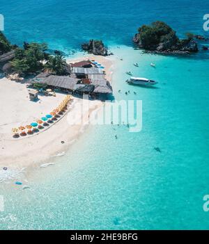 Aerial view of Koh Khai Nok in Phuket, Thailand Stock Photo