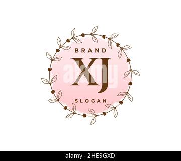 XJ feminine logo. Usable for Nature, Salon, Spa, Cosmetic and Beauty Logos. Flat Vector Logo Design Template Element. Stock Vector