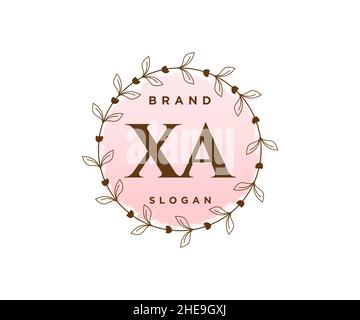 XA feminine logo. Usable for Nature, Salon, Spa, Cosmetic and Beauty Logos. Flat Vector Logo Design Template Element. Stock Vector