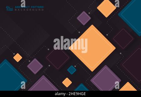 Abstract square geometric pattern design artwork decorative. Overlapping of minimal style template background. Stock Vector