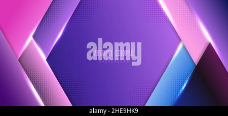 Abstract gradient colours template of paper cut halftone design. Overlapping artwork decorative background. Stock Vector