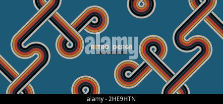 Abstract retro design of antique line artwork geometric template. Overlapping for copy space of text background. Stock Vector